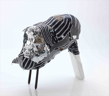 <i>Fetish Animal for Fashion (Does my bum look big in this?)</i> [2014] mixed media 33 x 13 x 22cm