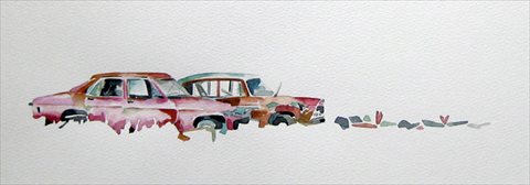 <I>Rust never sleeps</i> [2010] acrylic on canvas 28 x 75cm