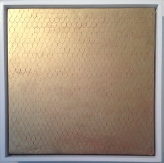 <i>Untitled (Gold)</i> [2014] egg tempera + wax on board 29 x 29 cm