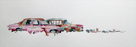 Rust Never Sleeps [2010] watercolour on Arches paper 28 x 75 cm