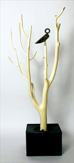 Spotted Bird [2007] steel tin, poplar, driftwood, brass + steel 100 x 40 x 24 cm