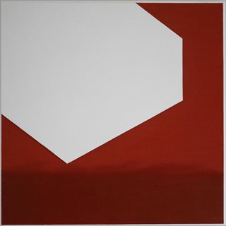 SIMON LLOYD SIMON LLOYD<i>Large Releif in Red and White #11</i> [2015] oil on marine ply and canvas 82 x 82cm