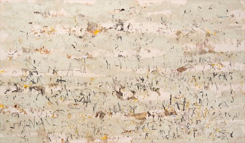 JULIE POULSEN<i>Sunlight on Mangroves</i> [2013] mixed media on canvas 106 x 182 cm