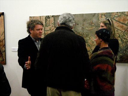Horsham Regional Art Gallery, Curator Adam Harding [left] at the opening of 